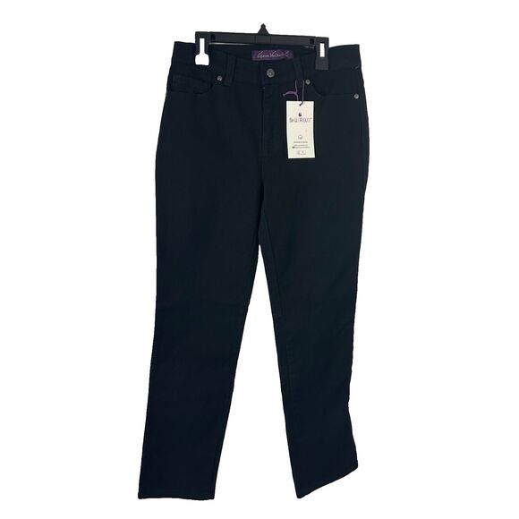 Gloria Vanderbilt Amanda Jeans 4P Black Supreme Stretch Tapered Leg Classic Rise - Picture 1 of 8